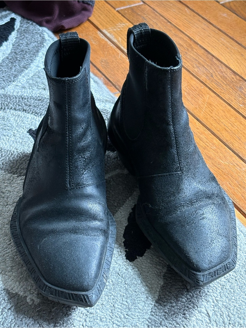 John Fluevog Women’s  Black Chelsea Boots - Classic Slip-On Style 37 6.5